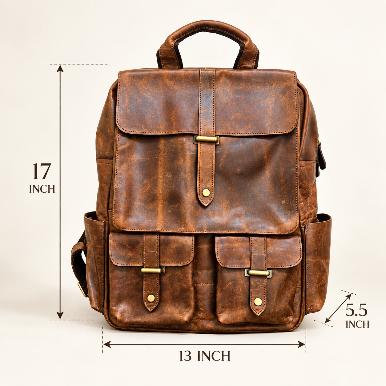 Sac à dos unisexe en cuir, sacoche de voyage premium pour ordinateur portable, grand sac à dos en cuir, sac en cuir vieilli fait main