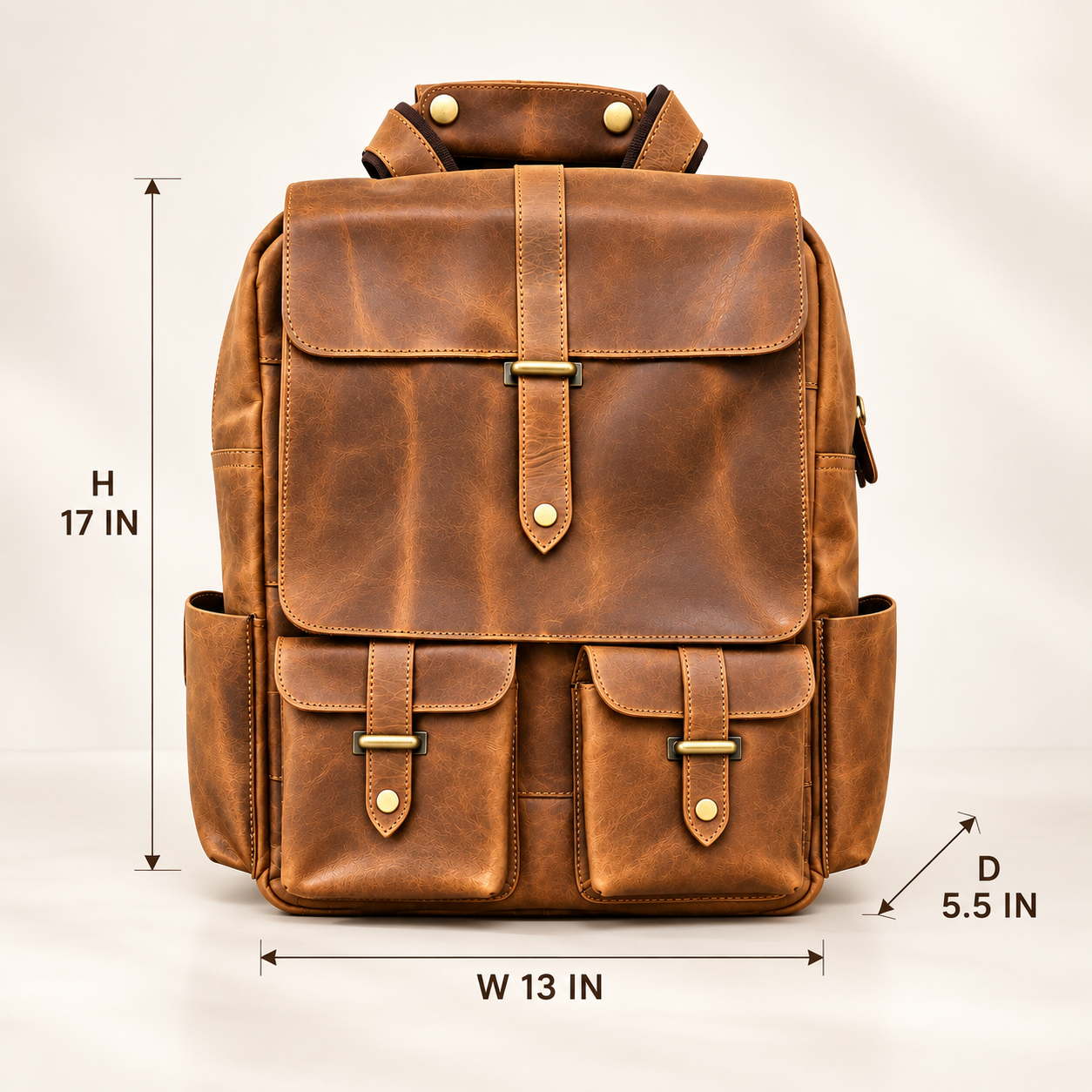 Vintage Brown Leather Backpack Travel Rucksack Handmade Leather Laptop