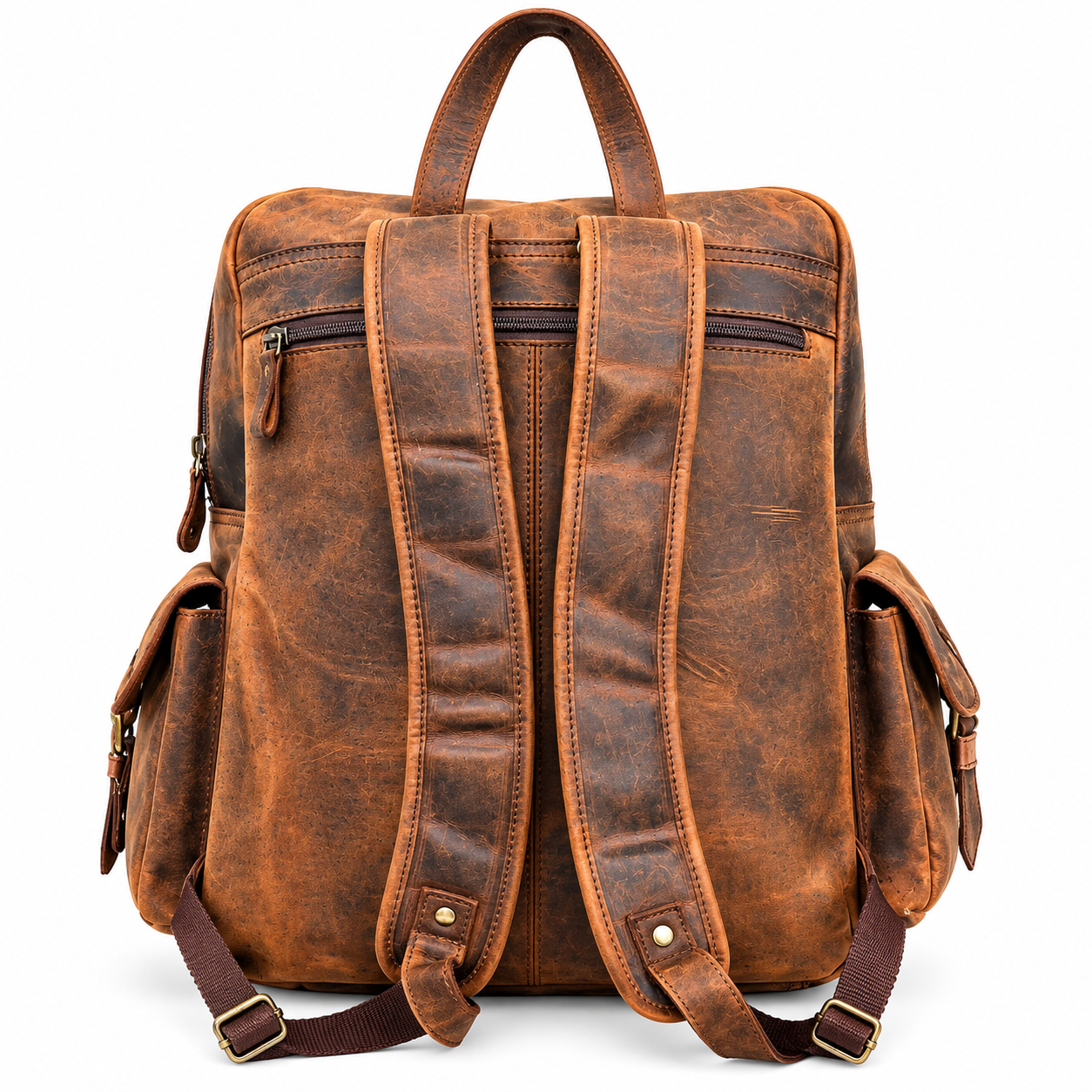 Vintage Brown Leather Backpack Leather Rucksack Handmade Travel Backpack