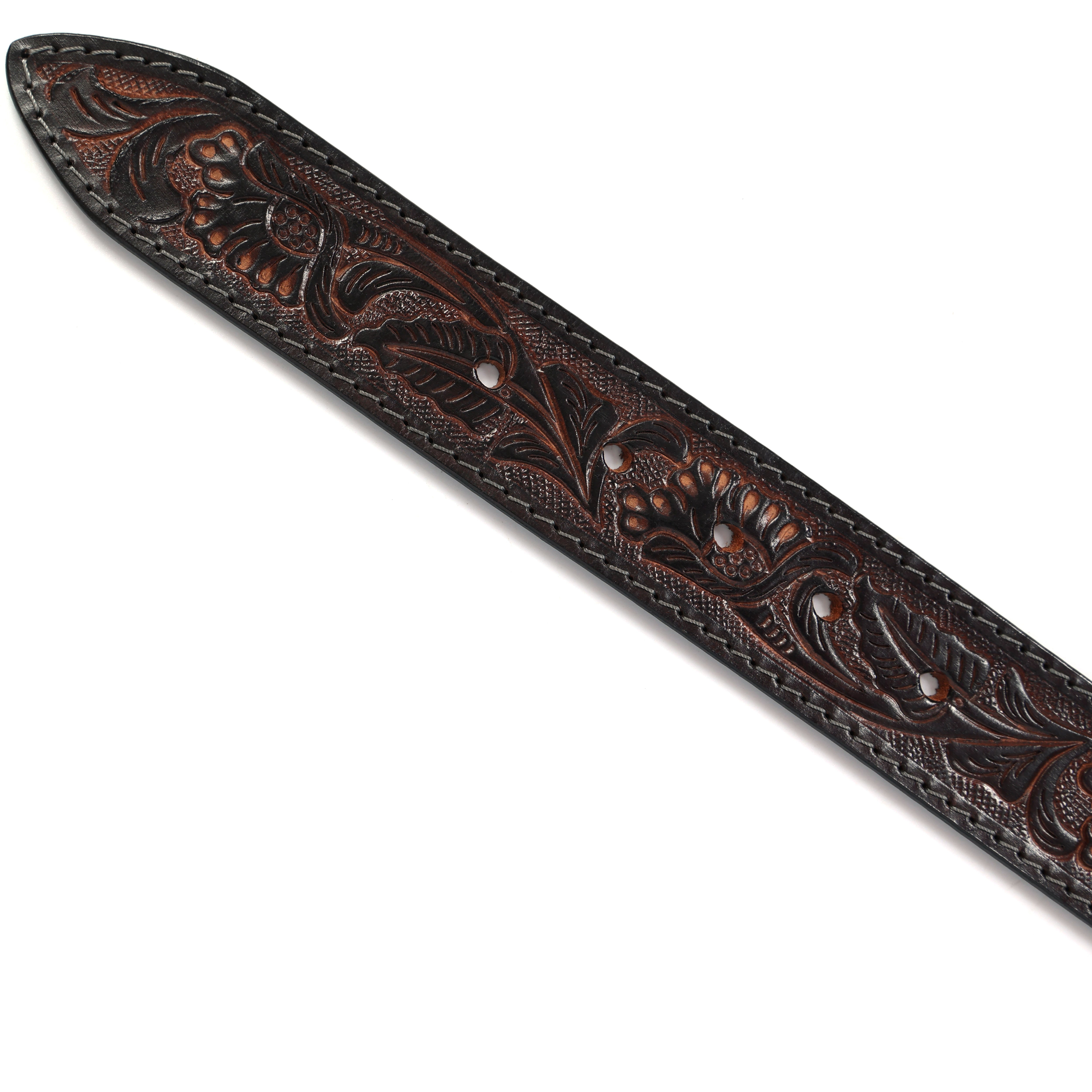 Brand New Handmade Genuine Leather Belt for Men |  Western Floral Embossed Design | Vintage Leather Belt