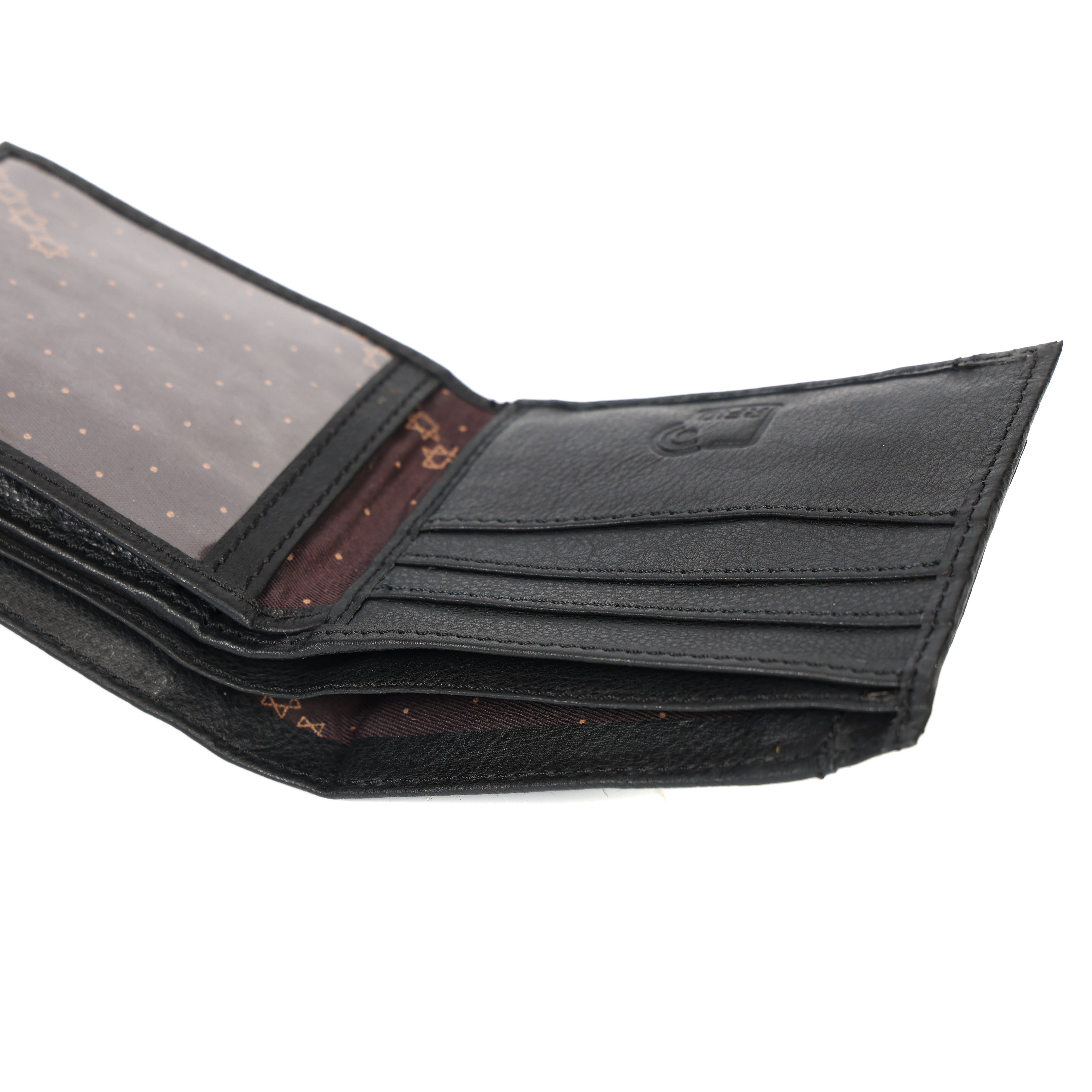 Handmade Classic Black Leather Wallet for Men | Classic Trifold Wallet with Snap Closure & Zip Pocket