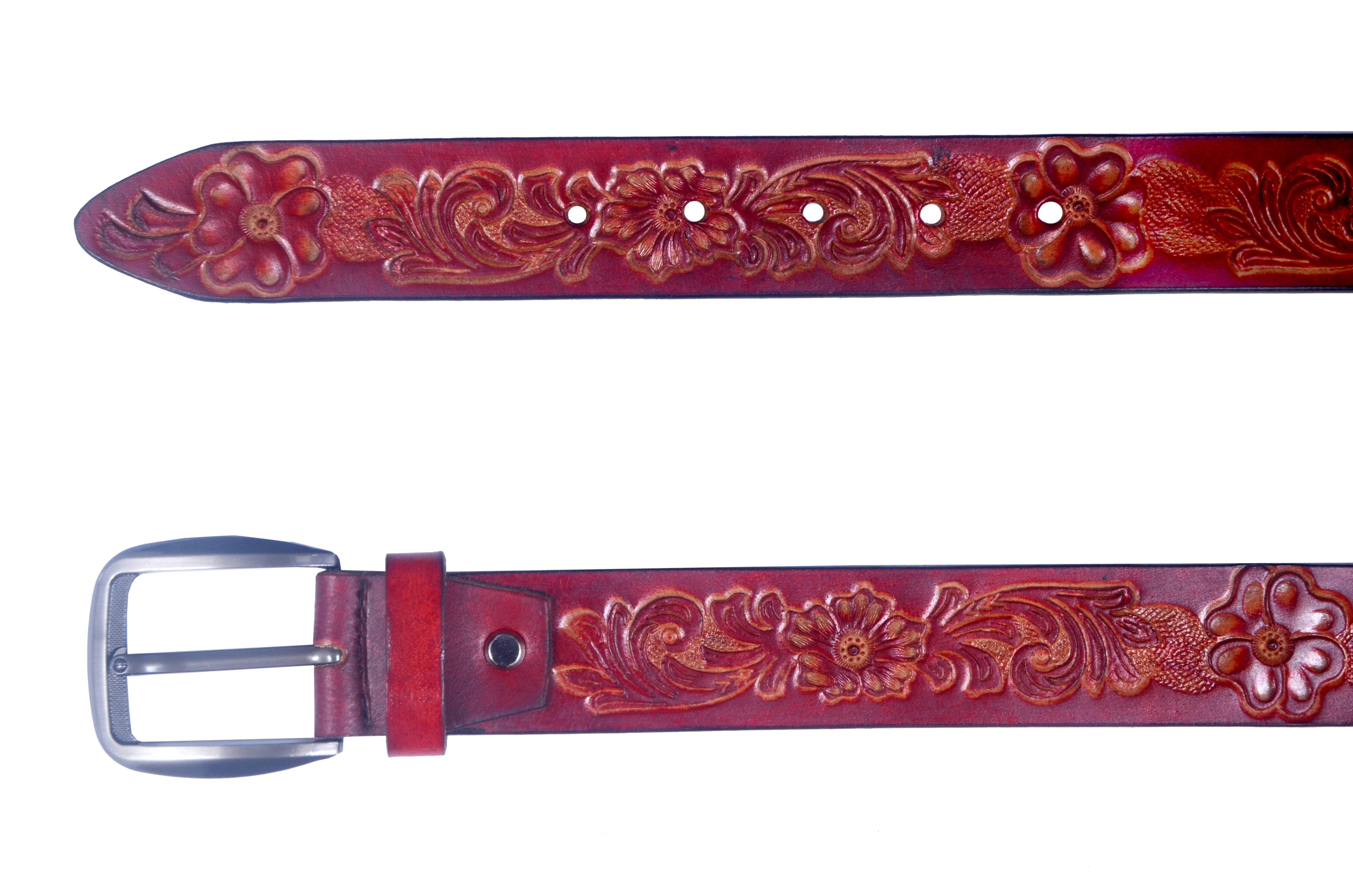 Premium Embossed Genuine Leather Belt Stylish Vintage Designer Belt Durable Formal & Casual Waist Belt