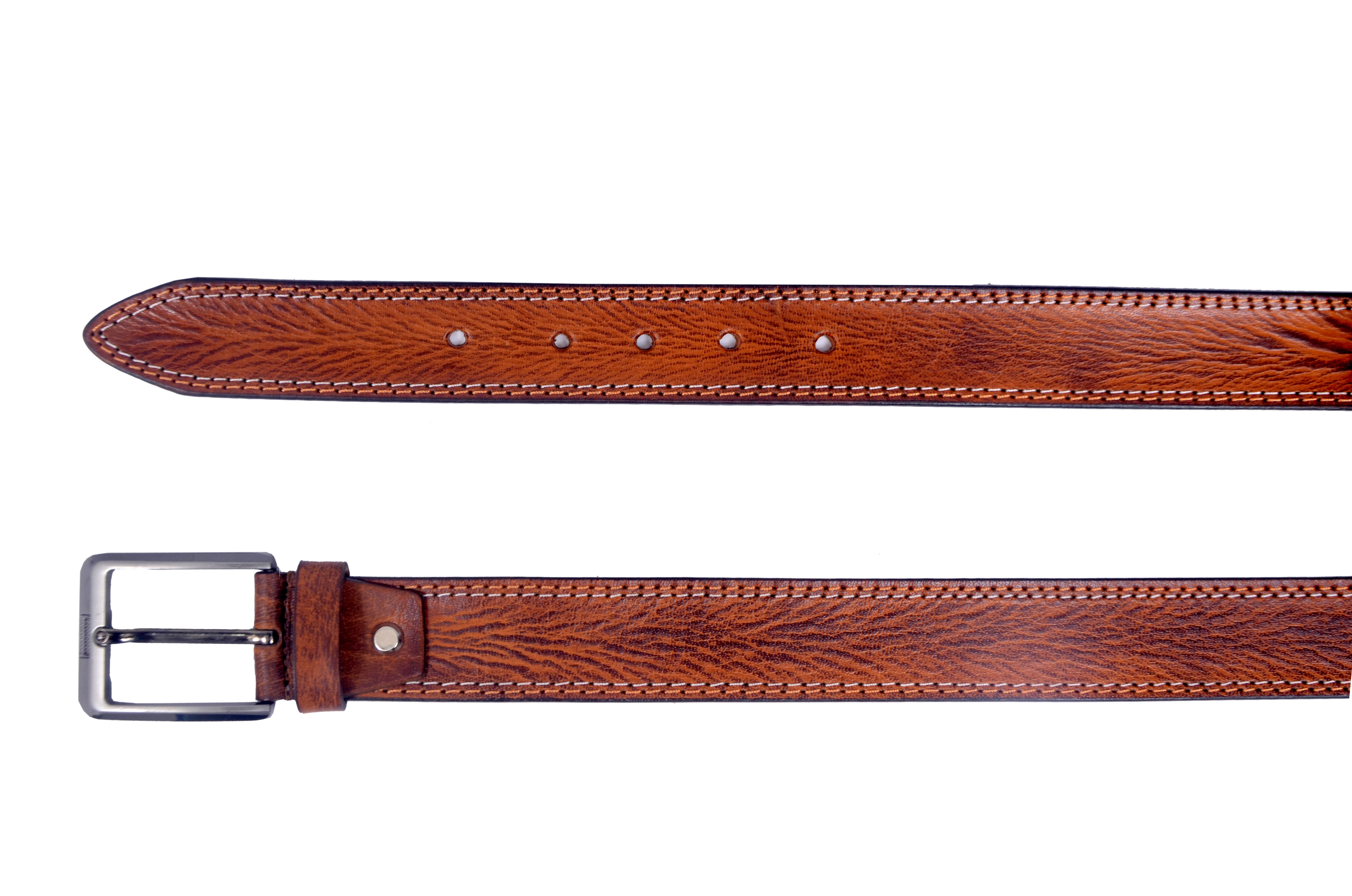 Handmade Brown Leather Belt for Men –  Premium Quality with Metal Buckle Everyday Belt
