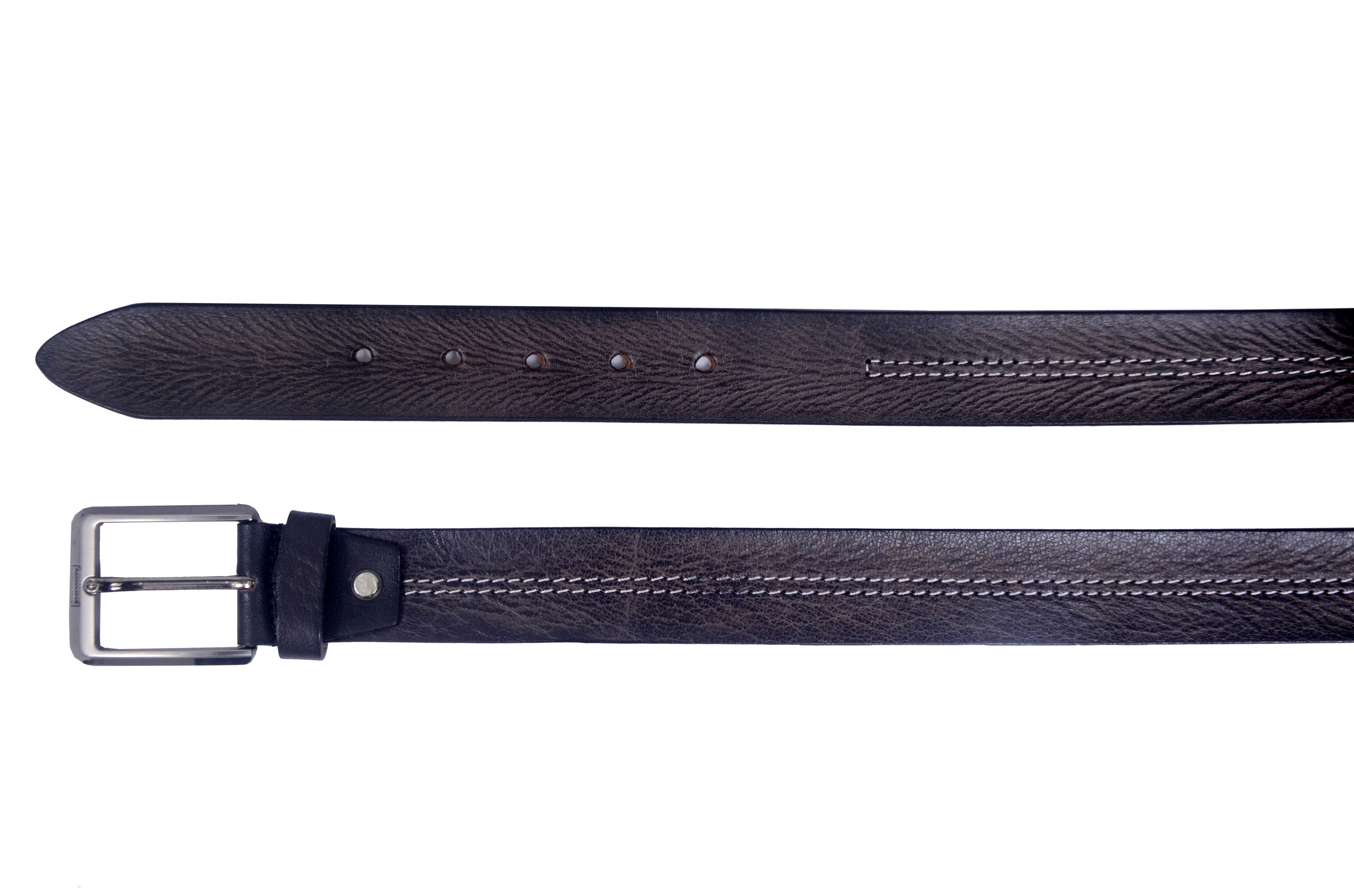 Handmade Classic Black Leather Belt for Men –  Premium Quality with Metal Buckle Everyday Belt
