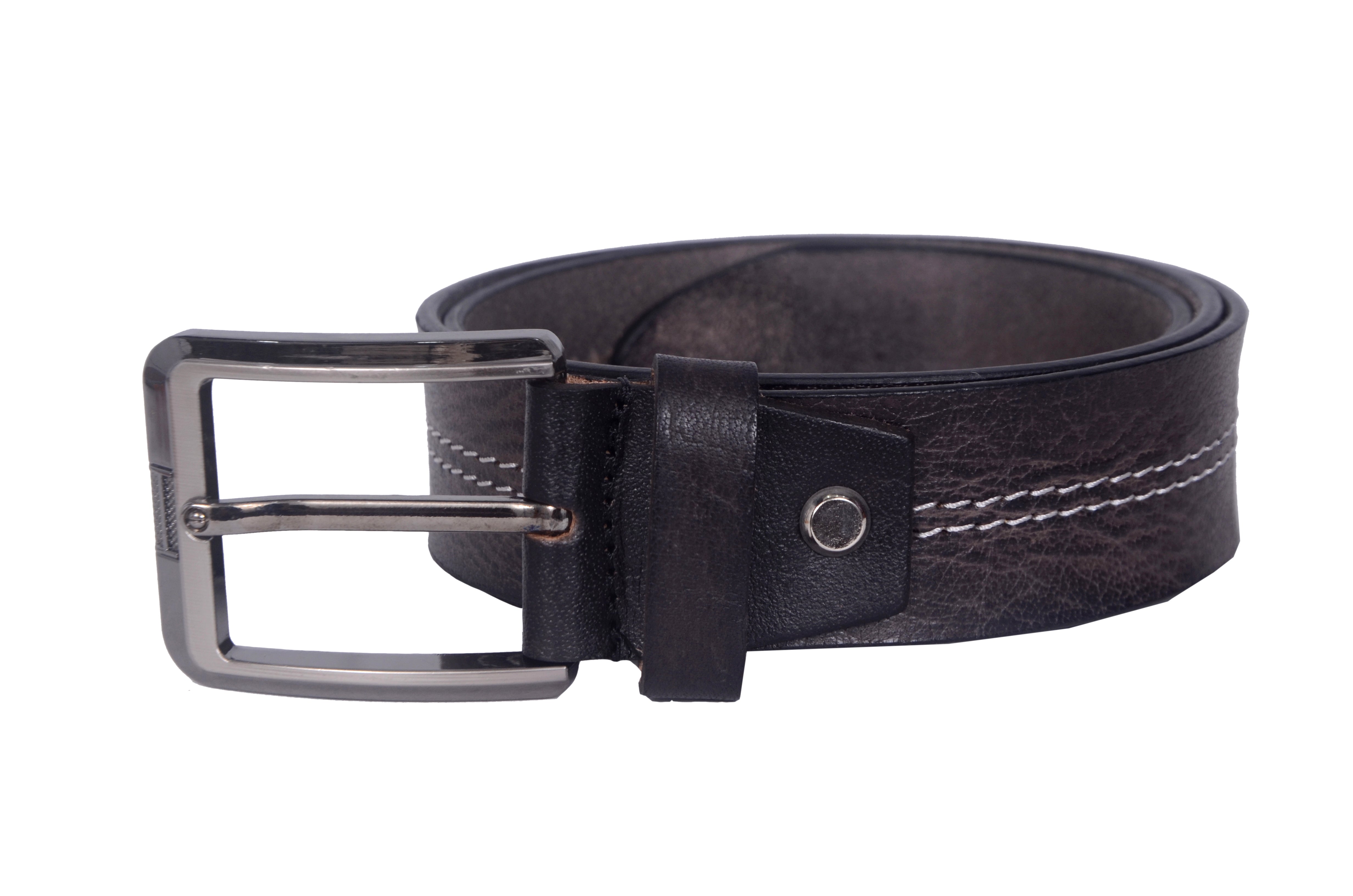 Handmade Classic Black Leather Belt for Men –  Premium Quality with Metal Buckle Everyday Belt