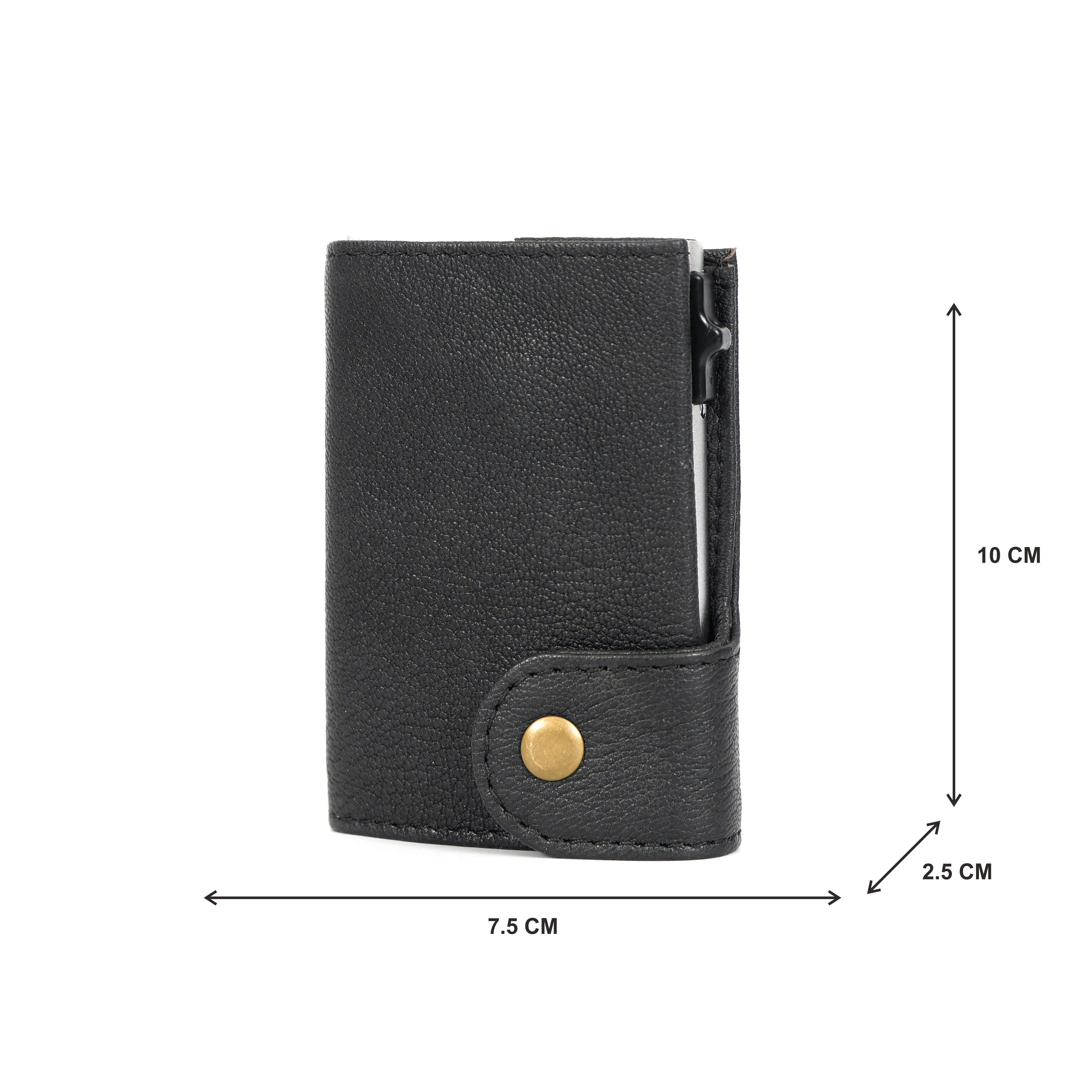 Slim Pop-Up Card Holder Wallet Quick Access Leather Card Case