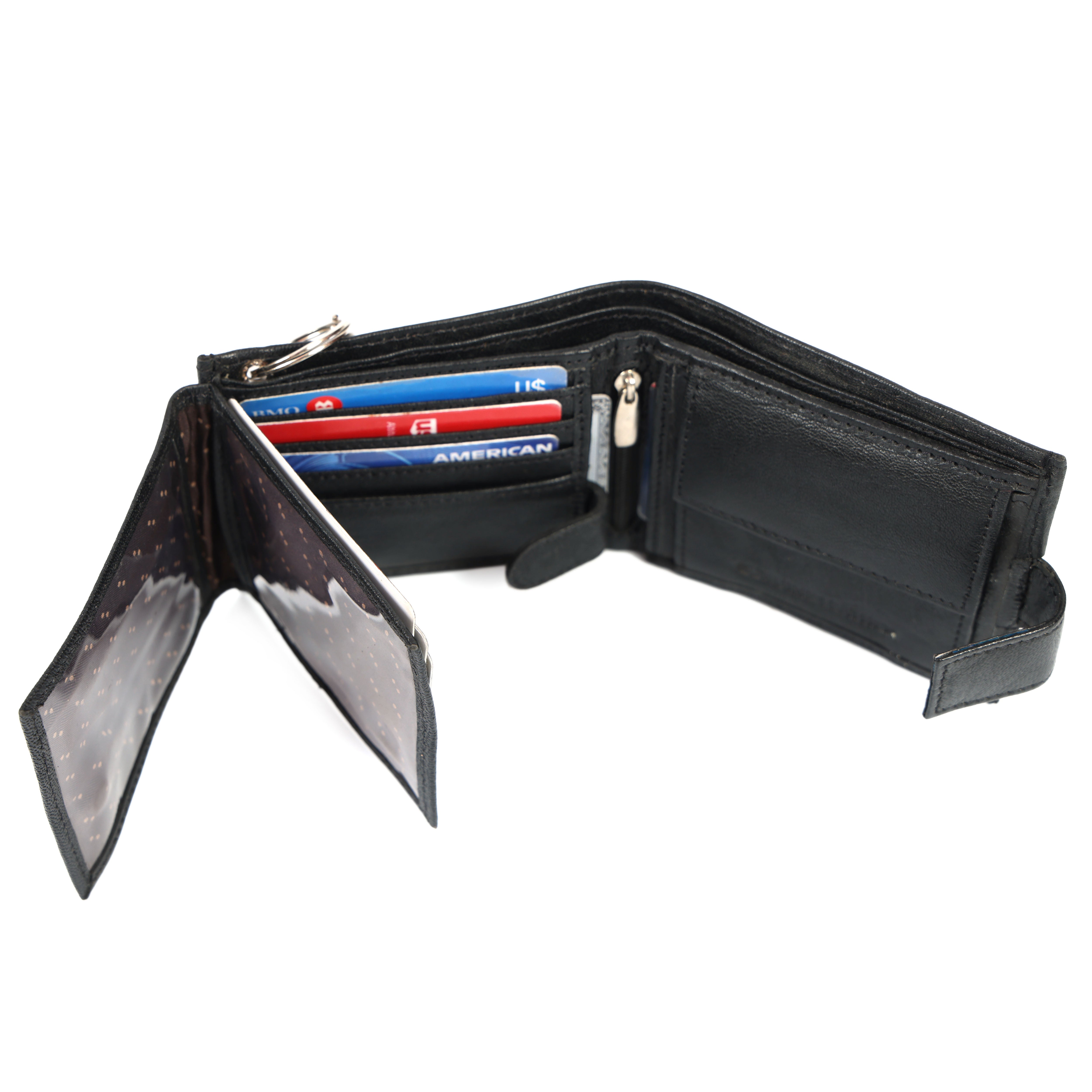 Men’s Genuine Black Leather Biker Wallet with Chain | Handmade Vintage Style