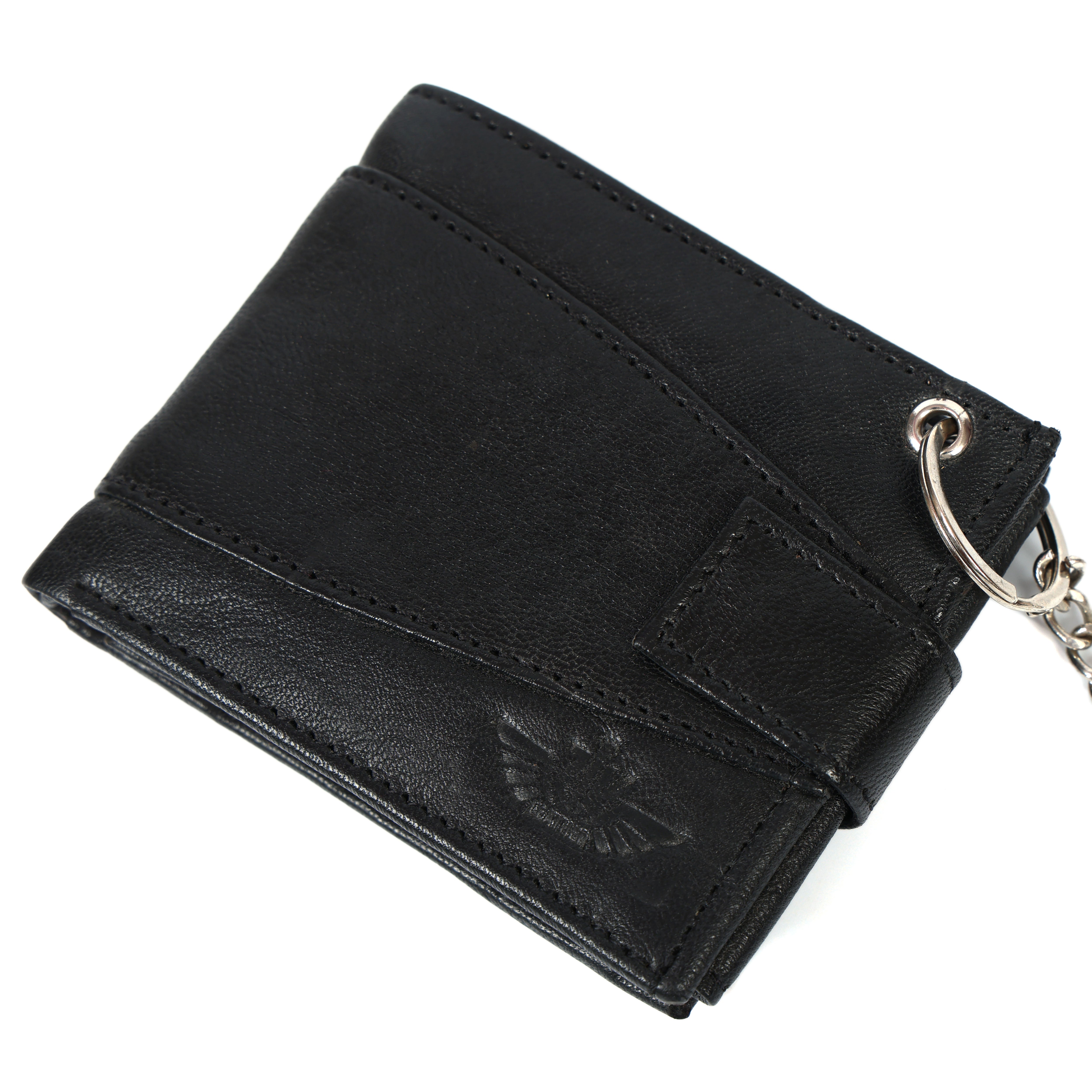 Men’s Genuine Black Leather Biker Wallet with Chain | Handmade Vintage Style