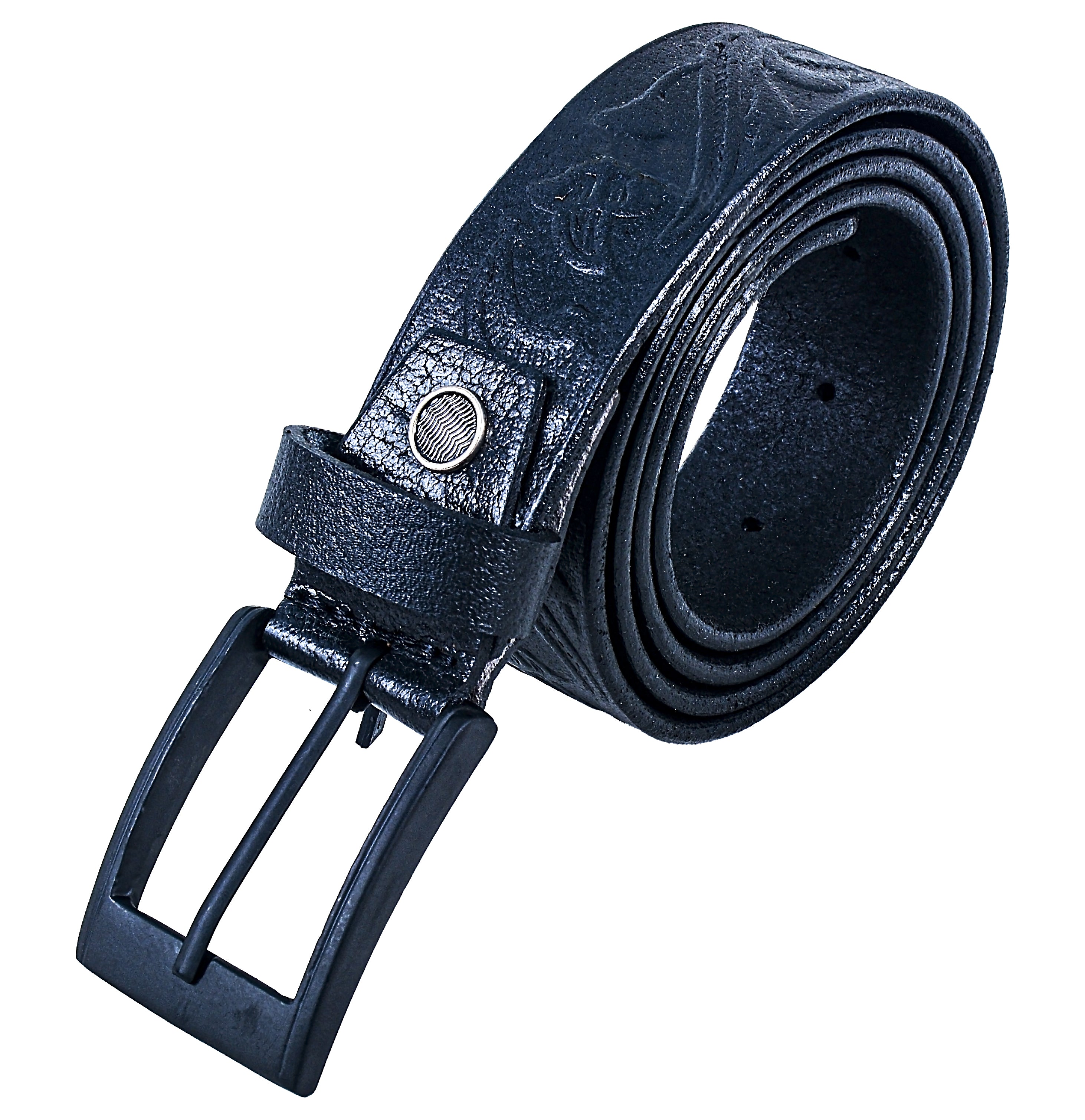 Handmade Classic Black Leather Belt for Men –  Premium Quality with Metal Buckle Everyday Belt