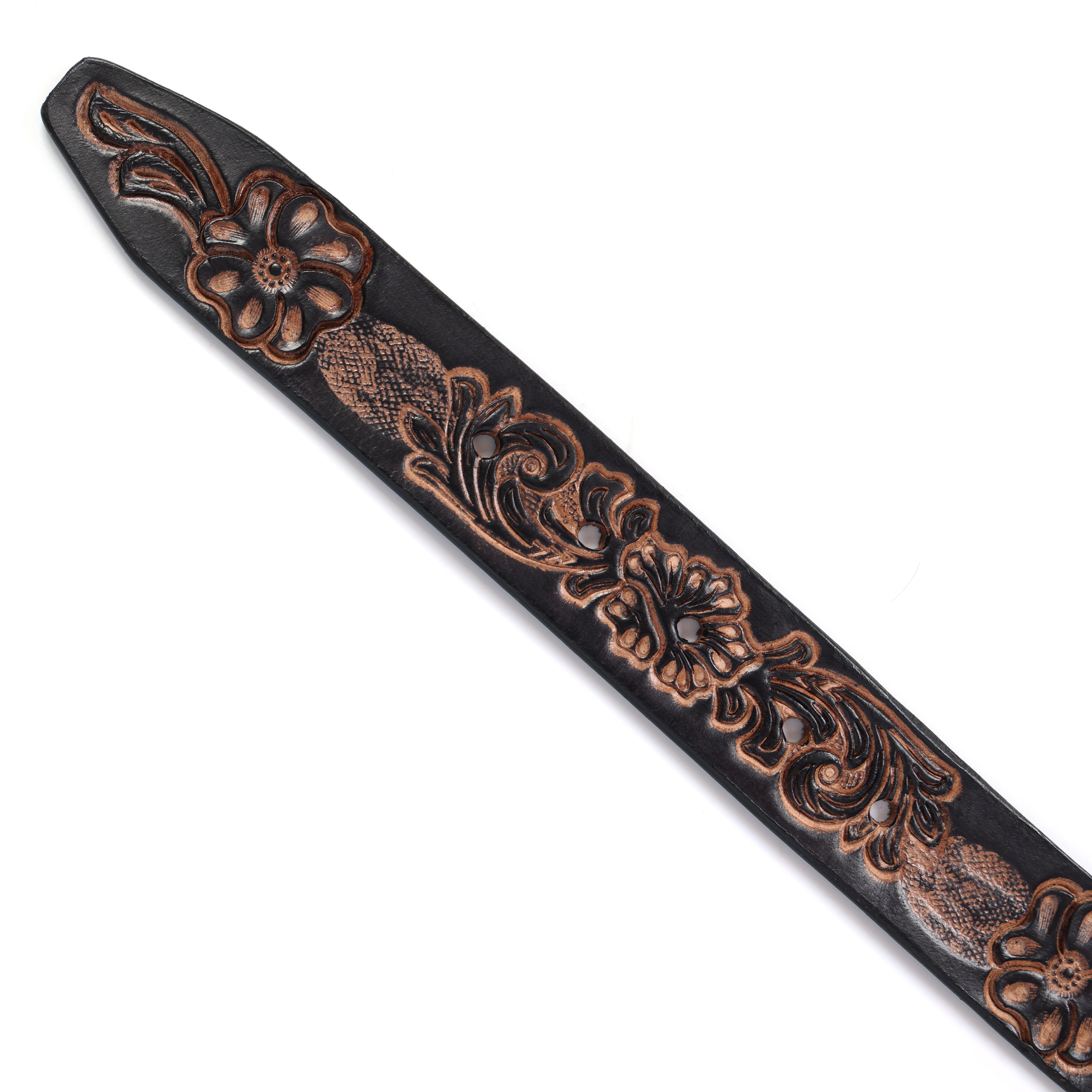 Brand New Handmade Genuine Leather Belt for Men |  Western Floral Embossed Design | Vintage Leather Belt