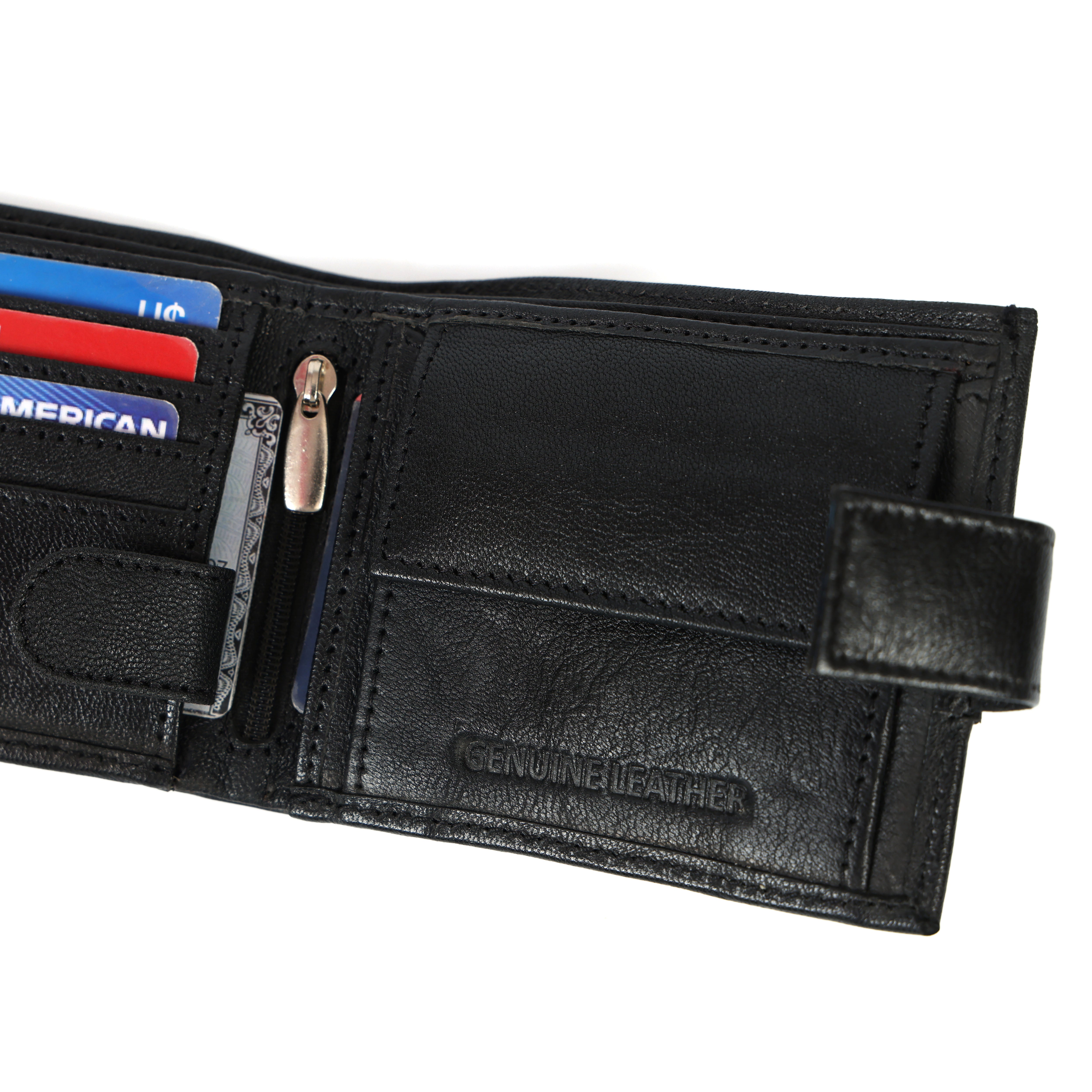 Men’s Genuine Black Leather Biker Wallet with Chain | Handmade Vintage Style