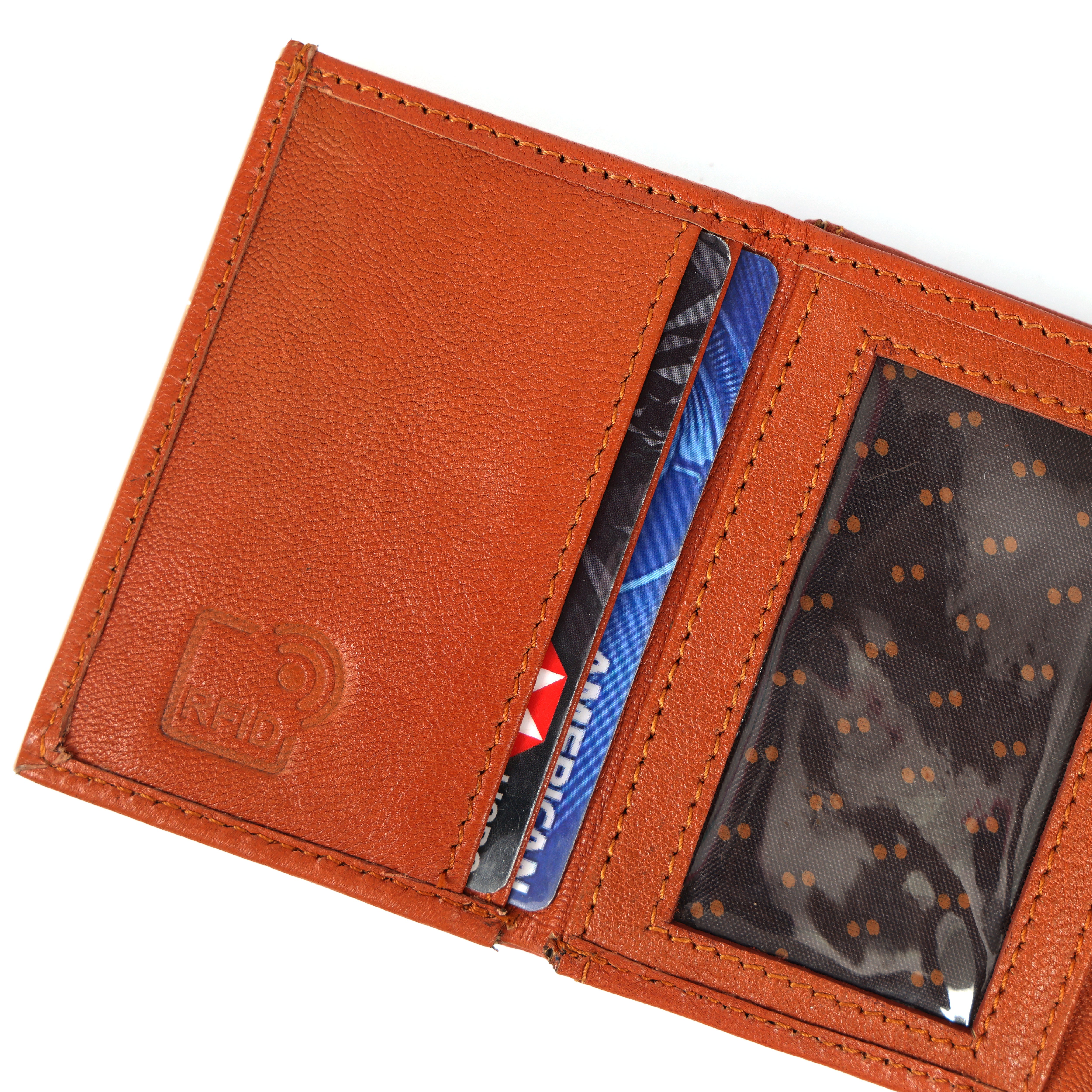 Genuine Leather RFID Card Holder Wallet – Popup Design for Easy Access
