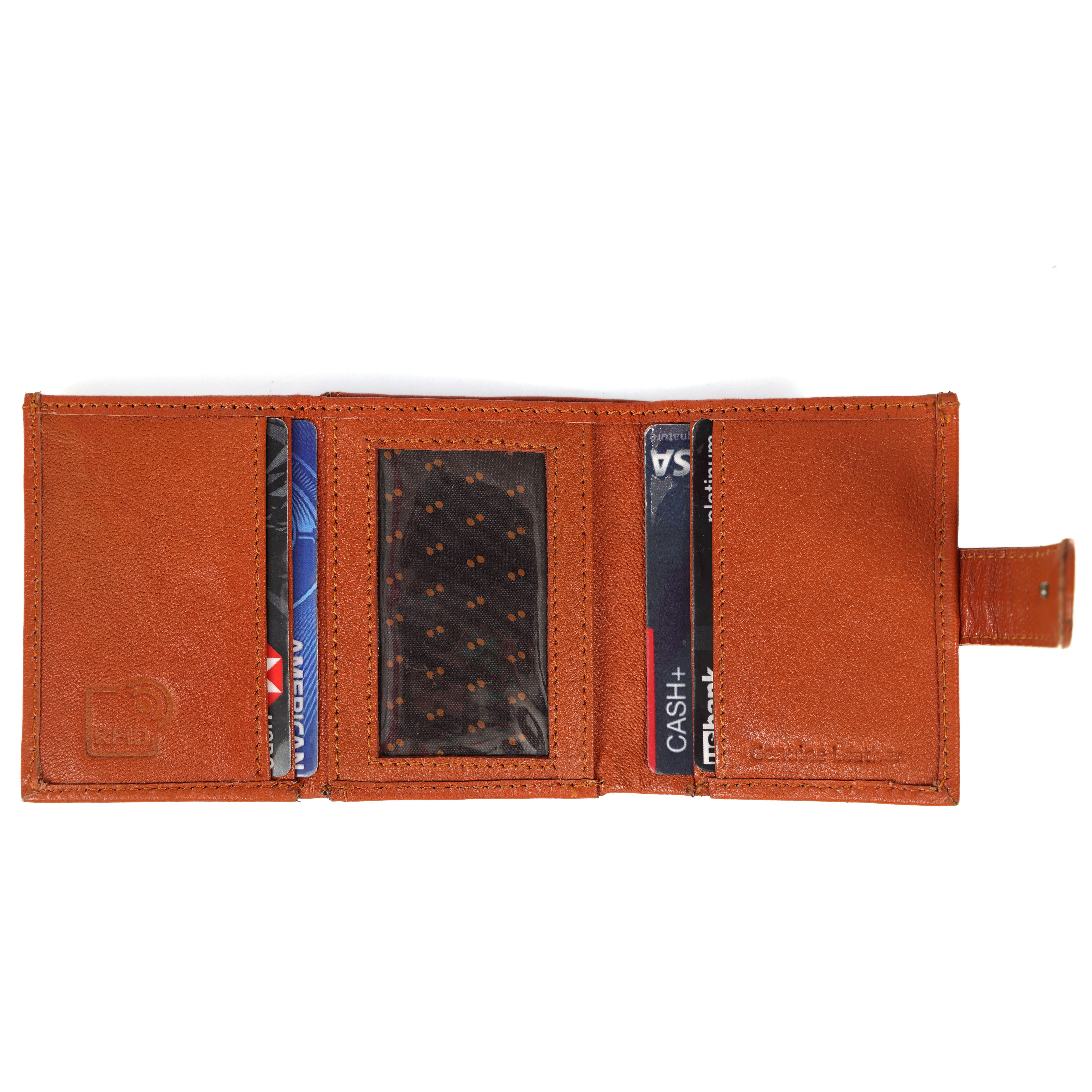 Genuine Leather RFID Card Holder Wallet – Popup Design for Easy Access