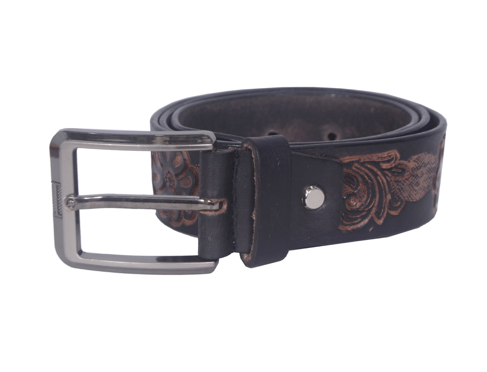 Handmade Black Leather Belt for Men –  Premium Quality with Metal Buckle