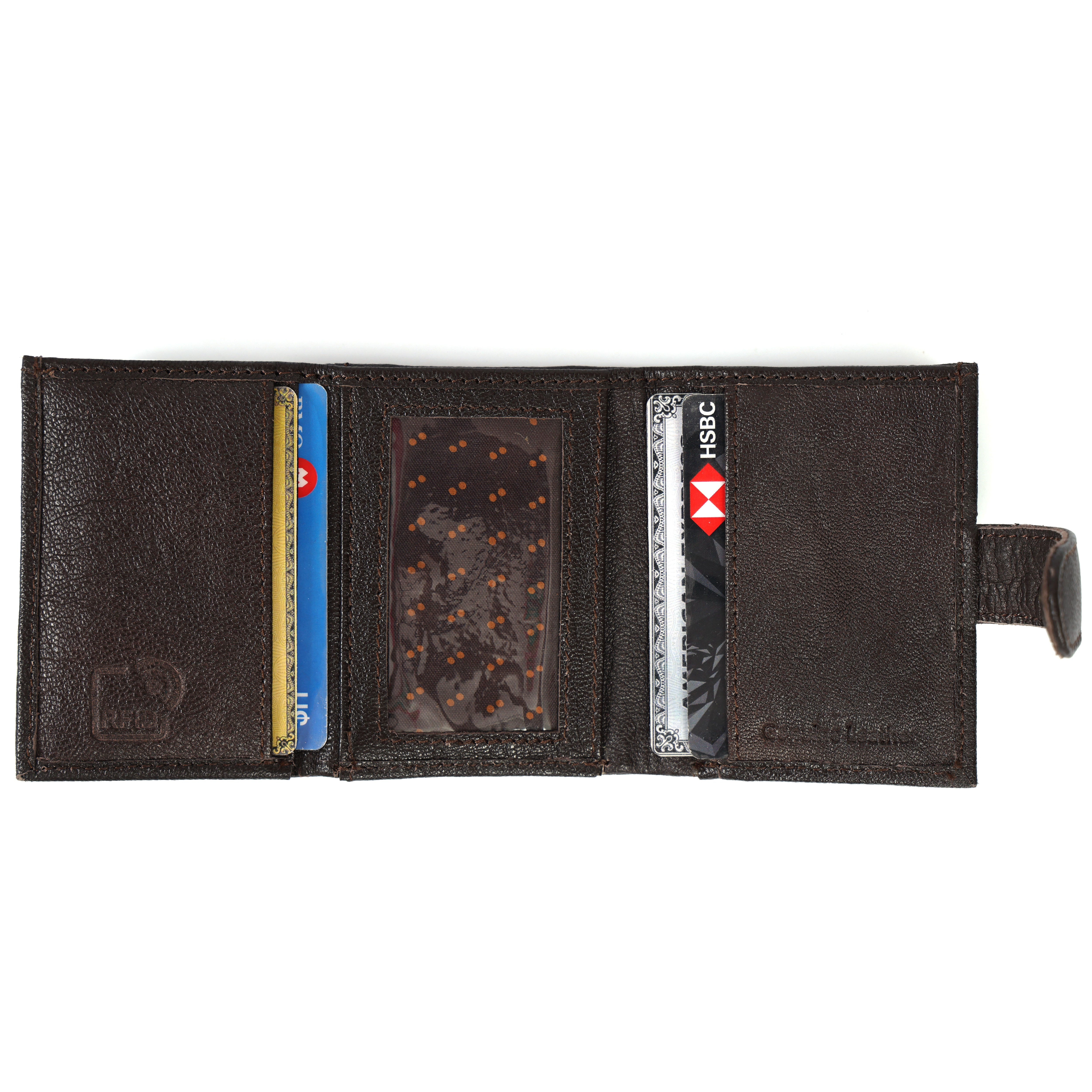RFID Blocking Leather Card Holder – Quick Access Popup Wallet