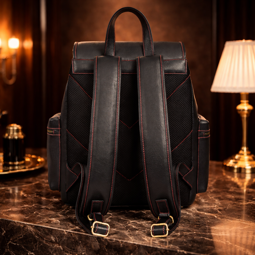 Unisex Premium Black Genuine Leather Backpack Stylish Travel Laptop Backpack Handmade Luxury Rucksack Durable Office & College Bag