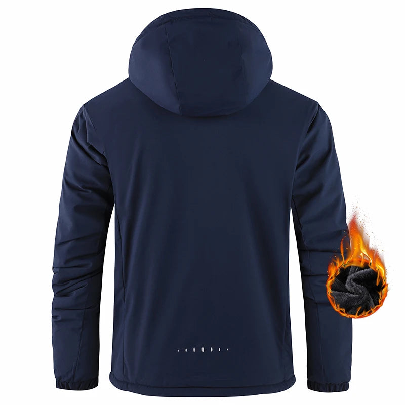 Plus 9XL Men Winter New Fleece Jacket Men Warm Thick Windproof Jacket Coat Men Hooded Waterproof Parka Detachable Hat Coat Male