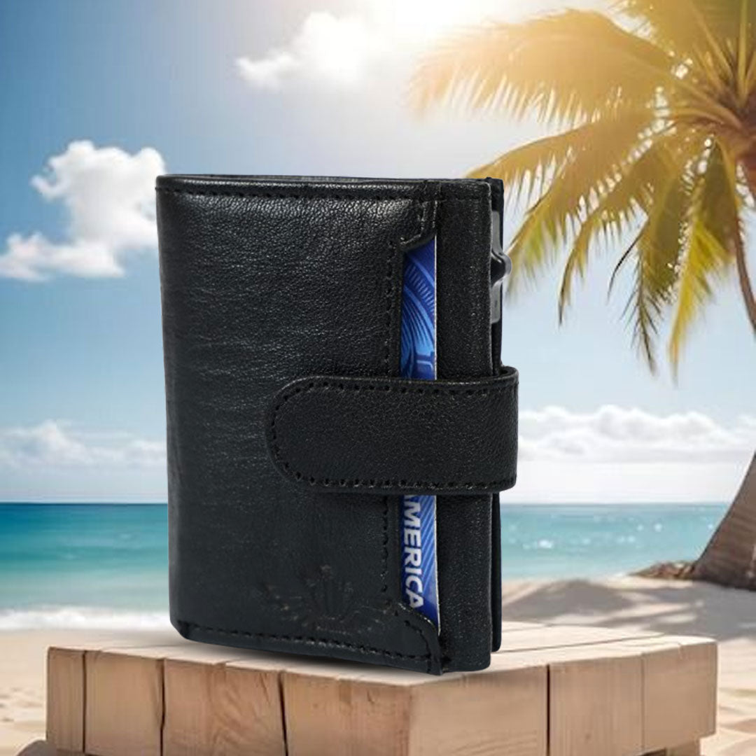 Premium Leather RFID Popup Card Holder Wallet – Secure & Stylish