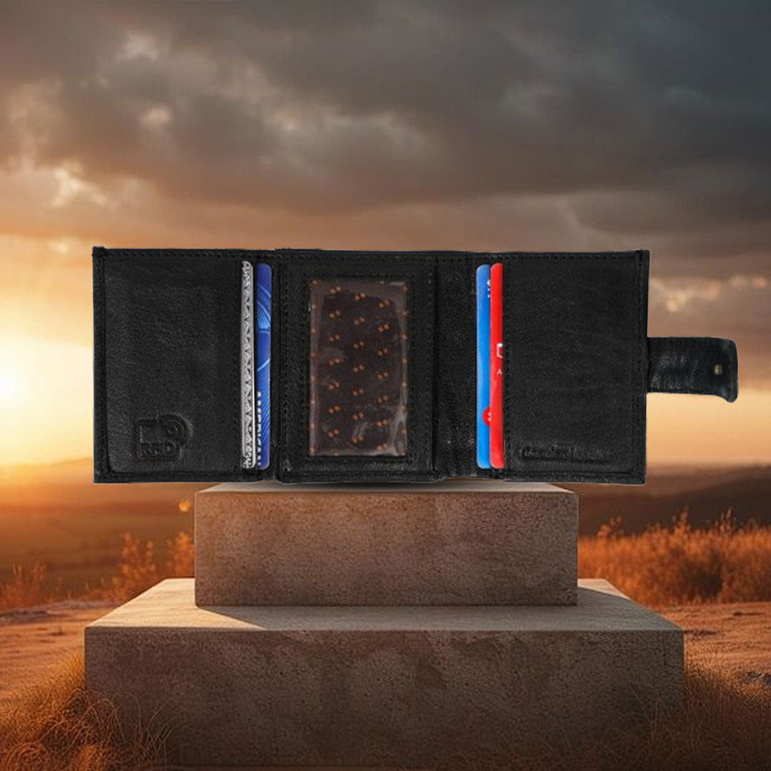 Premium Leather RFID Popup Card Holder Wallet – Secure & Stylish