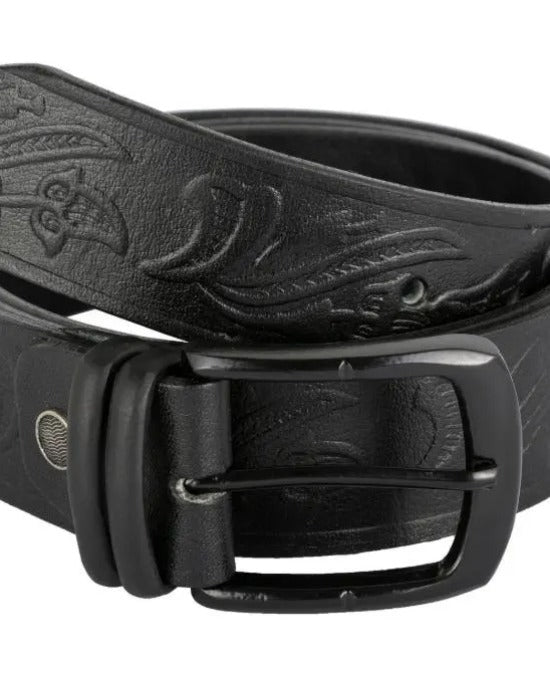 Premium Embossed Genuine Leather Belt Stylish Vintage Designer Belt Durable Formal & Casual Waist Belt