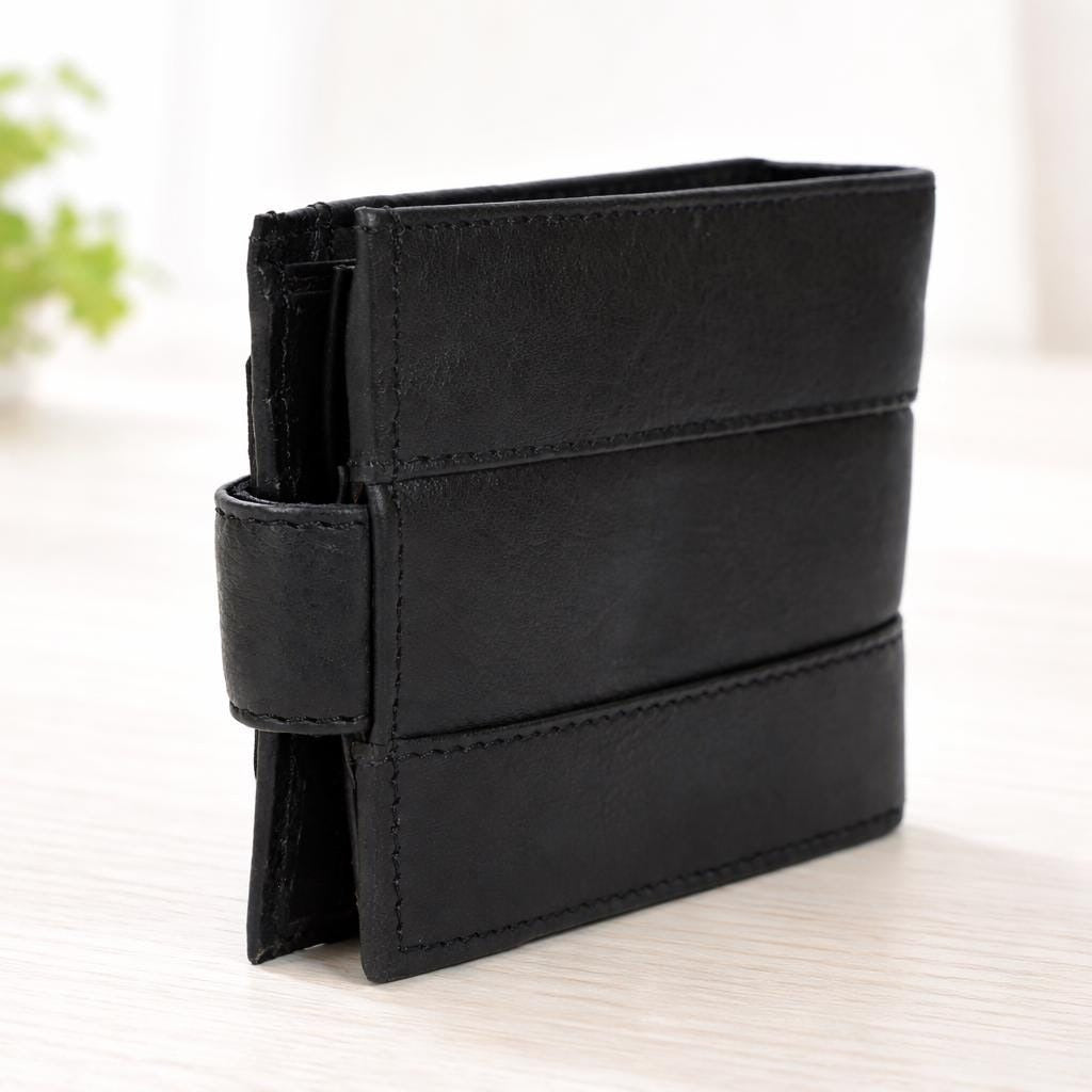 Unisex Genuine Leather Wallet RFID Blocking Bifold Wallet with Zipper & Coin Pocket Leather Wallet