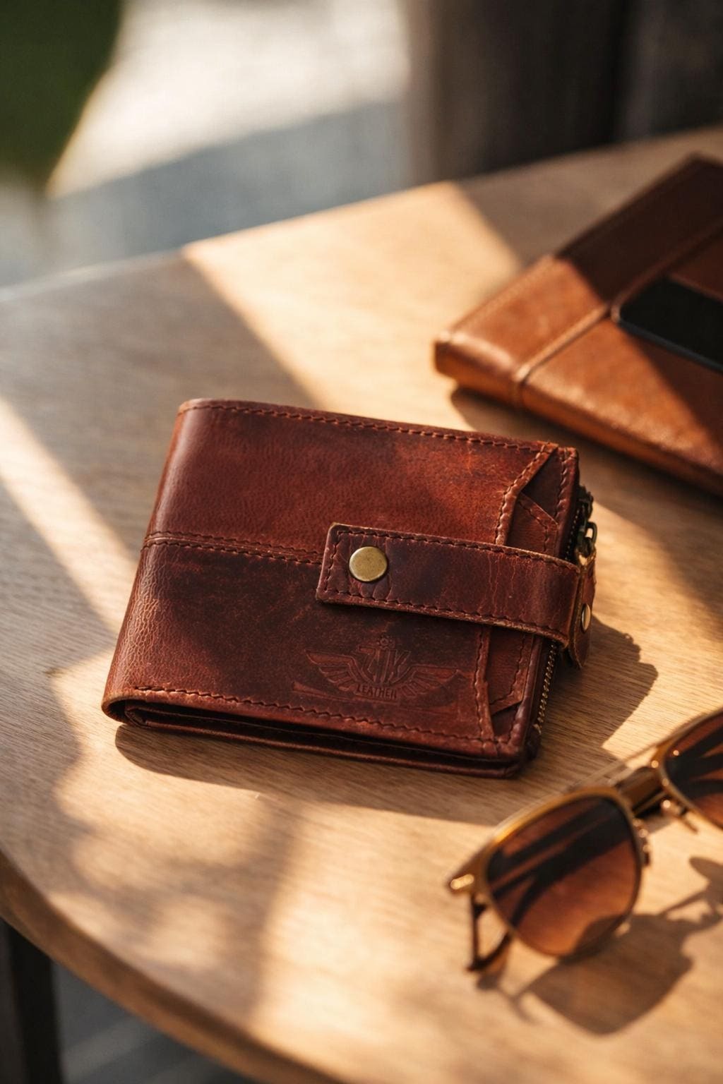 Unisex Genuine Leather Wallet RFID Blocking Trifold Wallet with Zipper & Coin Pocket Premium Brown Leather Wallet