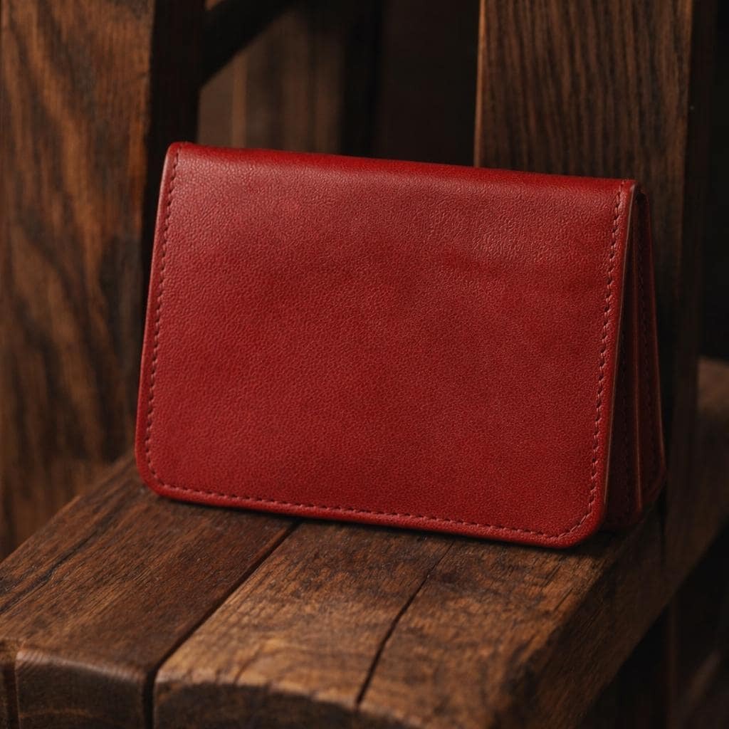 Premium Genuine Leather Wallet for Women Stylish Red Clutch Wallet with Button Closure Elegant Ladies Long Wallet