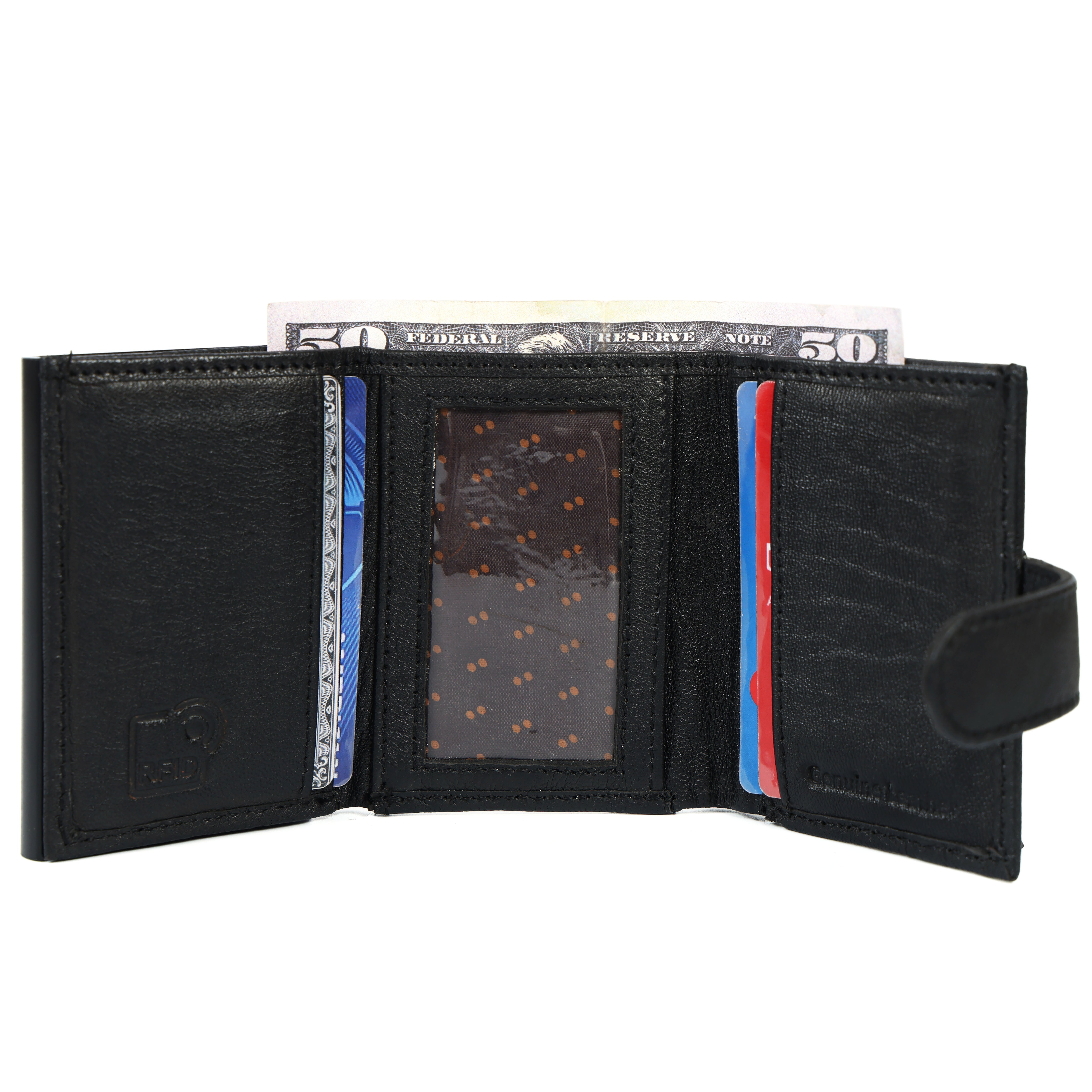 Premium Leather RFID Popup Card Holder Wallet – Secure & Stylish